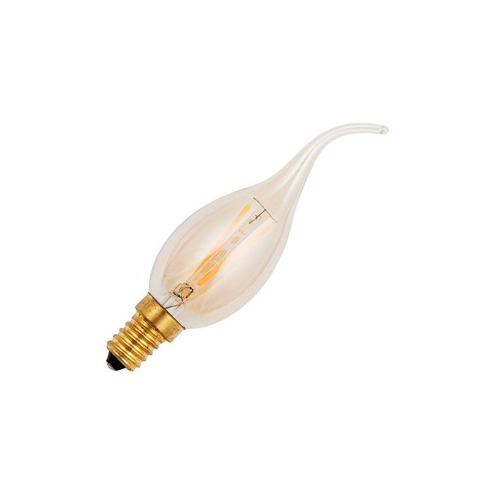 Al 110 jaar uw lampen & verlichtingsspecialist Led Kaars Tip E14 Gold Led Lamp Filament Led Goud Tip Verbruik:1.5Watt 12 Watt 100 lumen Fitting: E14 Kleurtemperatuur: 2200K. Dimbaar met