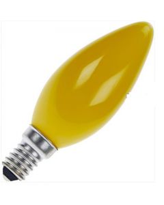 Kaarslamp 25 watt E14 Geel              