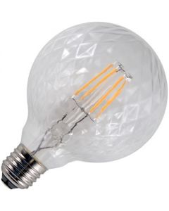 fil.led globe 95mm   ribbed clear 5.5w  