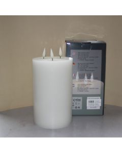 1 SimuFlame LED kaars met 3 vlammen White 15 x 25 cm        