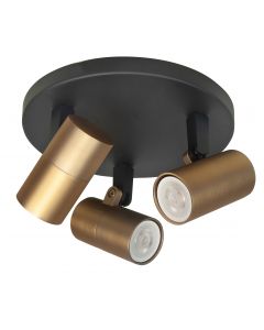 Opbouw Spot Picolo Zwart/Goud 3 Lampen                      