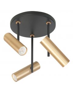 Opbouw Spot Trend Zwart/Goud 3 Lampen                       