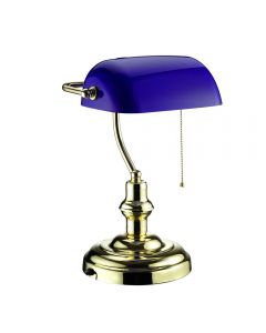 Notaris/Bankiers Lamp E27 Blauw                             
